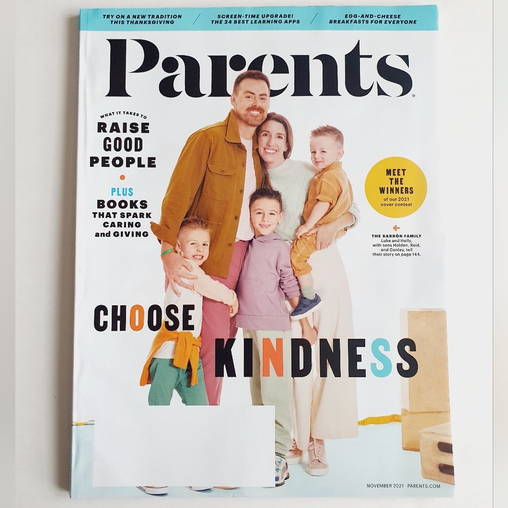 Parents Magazine November, 2021 - Luke & Holly Barrón - Choose Kindness